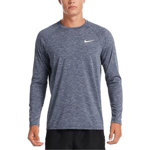 Nike Men’s Heather Blue Long Sleeve Hydroguard Swim DriFit Top Large